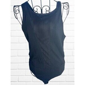 5/$25 Express Women's Small Bodysuit Black Mesh Open back‎